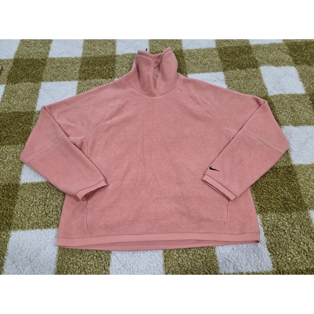 Nike Sportswear Essentials Fleece Funnel Neck Pullover Pink Large CU6488-697